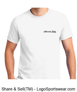 Gildan Adult Unisex Ultra Cotton White T-shirt - Black Alameda Soda Design Zoom