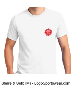 Gildan Adult Unisex Ultra Cotton White T-shirt - Red Alameda Soda Bottle Cap Design Zoom