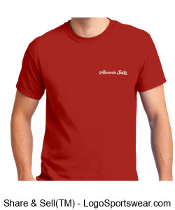 Gildan Adult Unisex Ultra Cotton Red T-shirt - White Alameda Soda Design Zoom