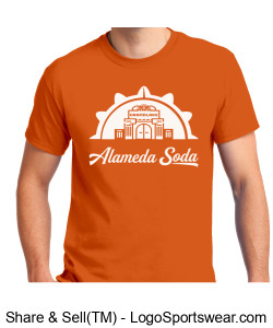 Gildan Adult Unisex Ultra Cotton Orange T-shirt - White Grandlake Seal Alameda Soda Design Zoom