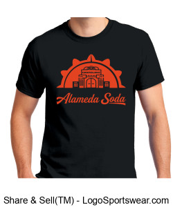 Gildan Adult Unisex Ultra Cotton Black T-shirt - Orange Grandlake Seal Alameda Soda Design Zoom