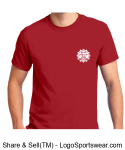 Gildan Adult Unisex Ultra Cotton Red T-shirt - White Alameda Soda Bottle Cap Design Zoom
