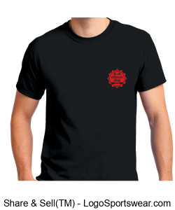 Gildan Adult Unisex Ultra Cotton Black T-shirt - Red Alameda Soda Bottle Cap Design Zoom