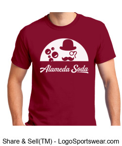 Gildan Adult Unisex Ultra Cotton Cardinal T-shirt - White Dr. Poivre Seal Alameda Soda Design Zoom