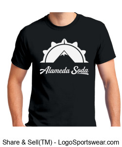Gildan Adult Unisex Ultra Cotton Black T-shirt - White Diablo Seal Alameda Soda Design Zoom