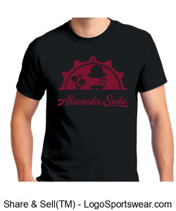 Gildan Adult Unisex Ultra Cotton Black T-shirt - Maroon Dr. Poivre Seal Alameda Soda Design Zoom