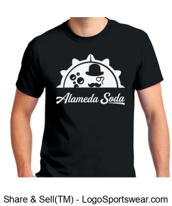 Gildan Adult Unisex Ultra Cotton Black T-shirt - White Dr. Poivre Seal Alameda Soda Design Zoom